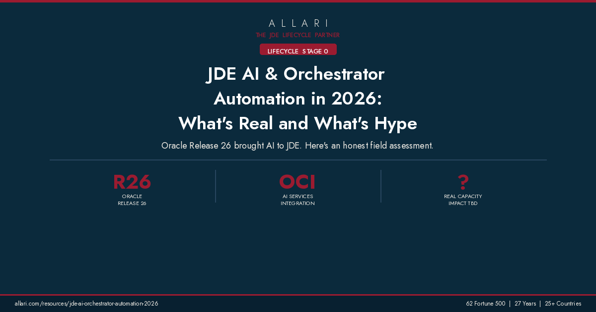 JDE AI & Orchestrator Automation in 2026: What's Real and What's Hype
