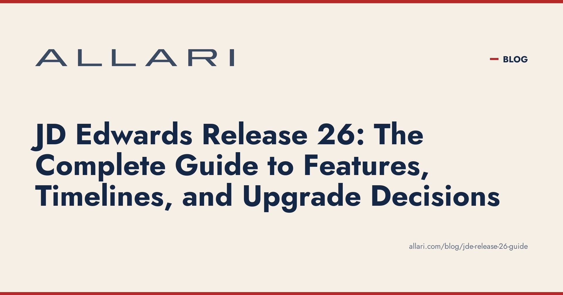 JD Edwards Release 26 Features and Upgrade Guide
