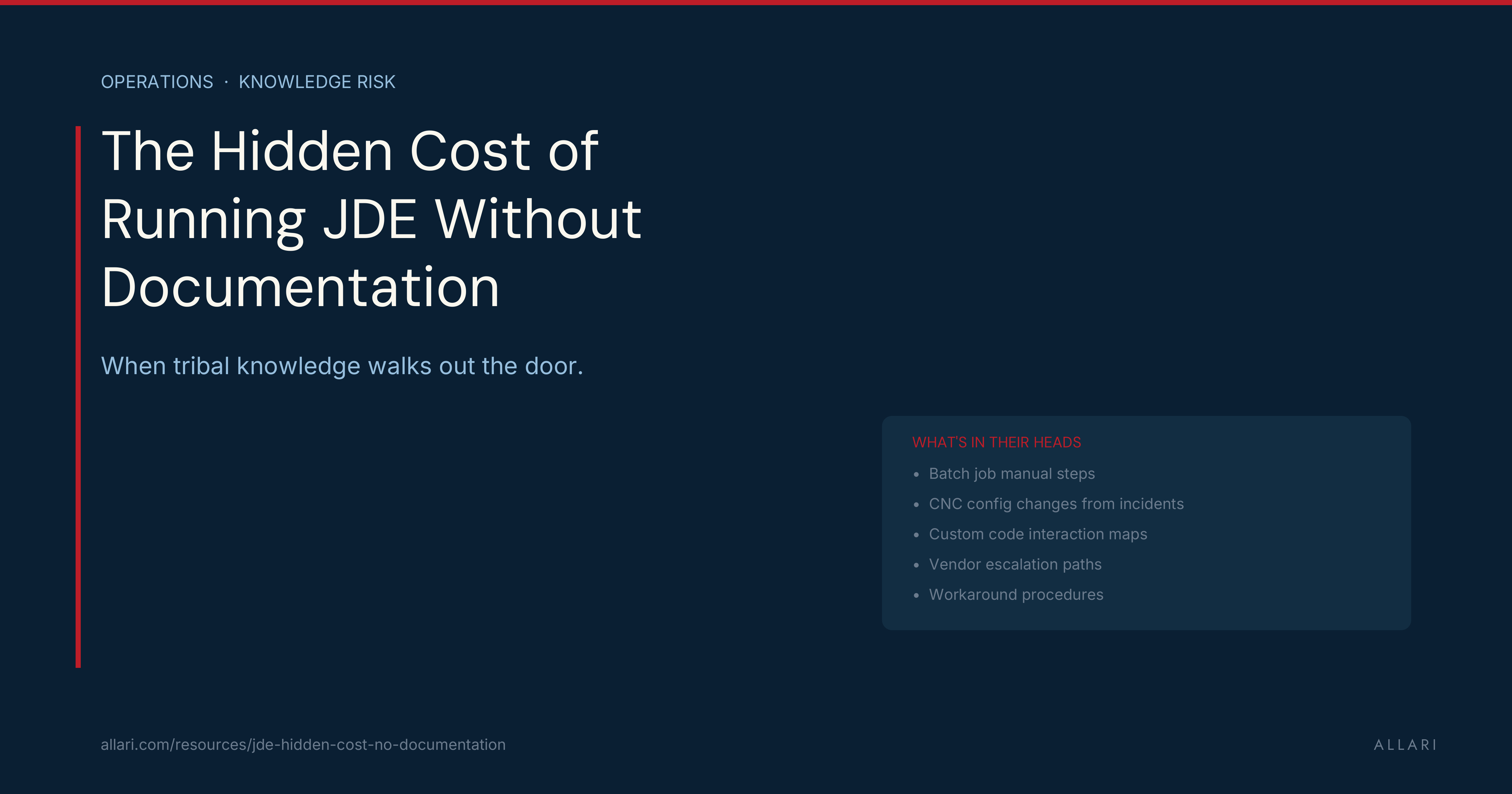 The Cost of Running JDE Without Documentation