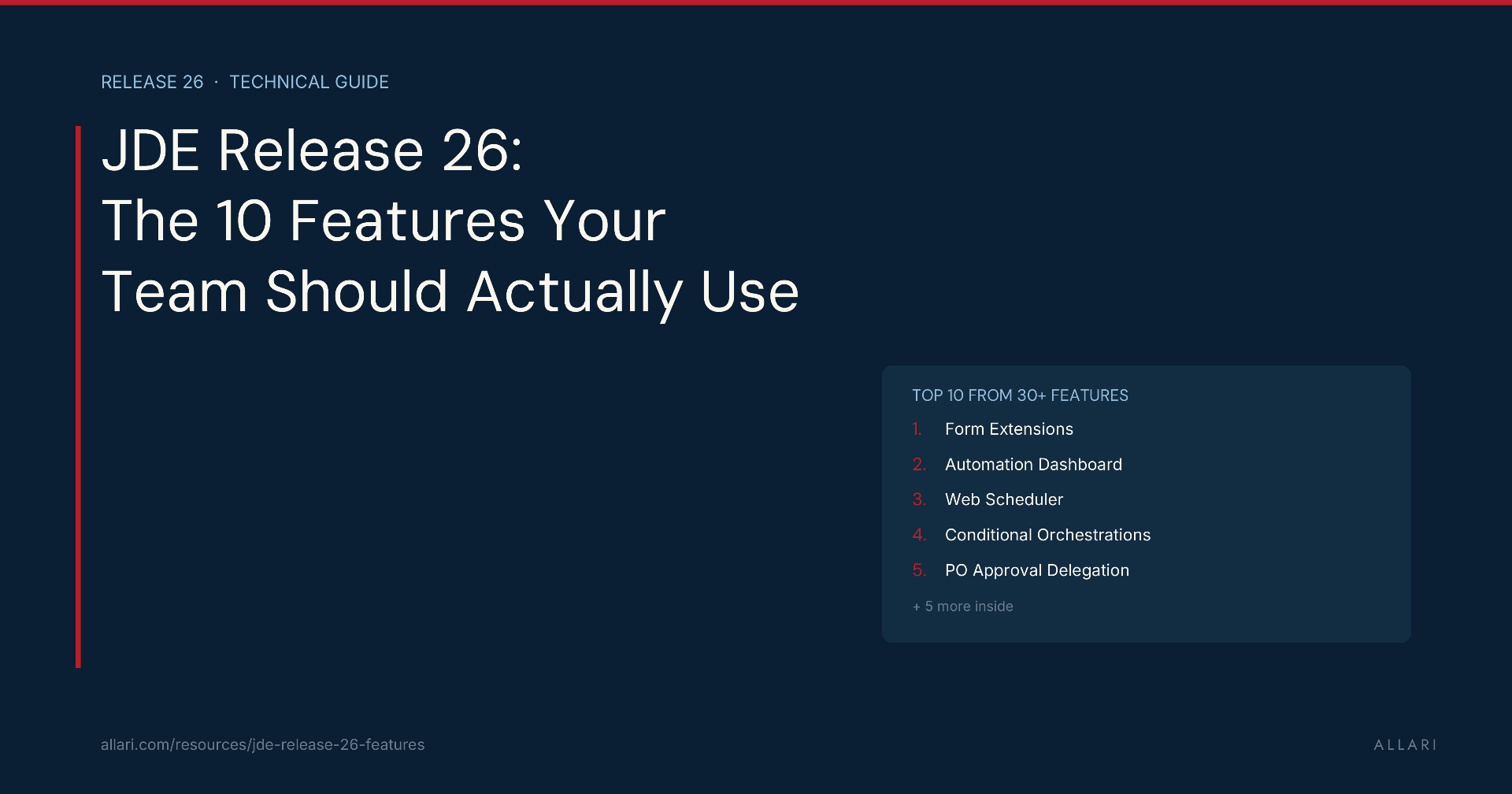 JDE Release 26 Features