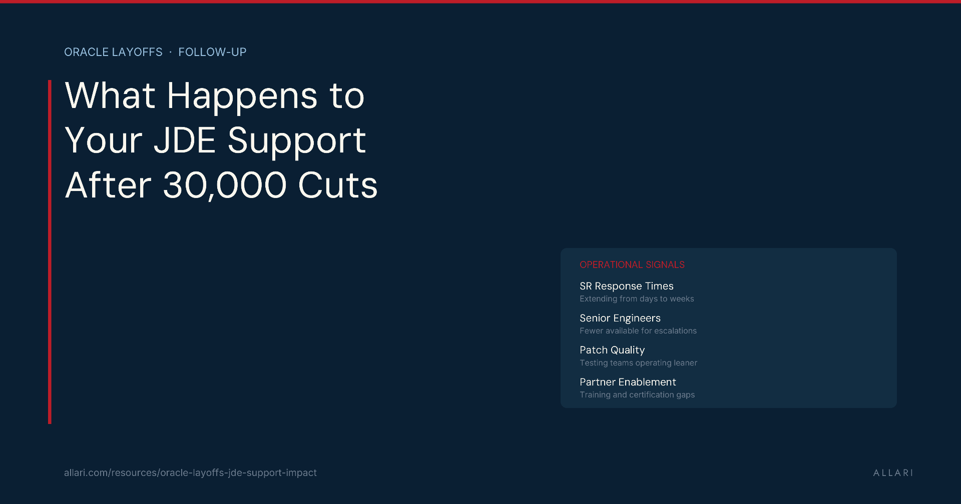 What Happens to Your JDE Support After 30,000 Cuts